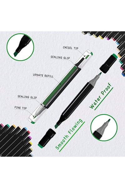 erorex 120 Colors Alcohol Markers Set Dual Tips Blender Art Markers For Drawing Permanent Sketch Markers