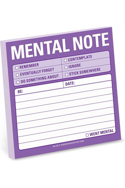 erorex 1 Count Mental Note Sticky Notes To Do List Notepads 3 X 3 Inches Each