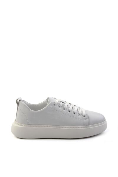 Bambi Beyaz Hakiki Deri Erkek Sneaker E01759700003