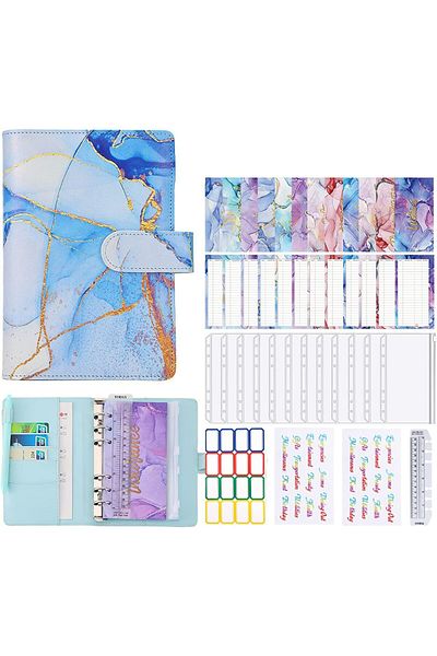 erorex Budget Binder With Zipper Envelopes 12 Pieces
