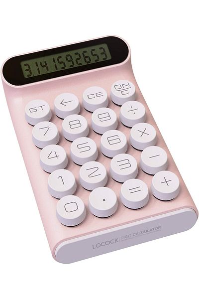 erorex Mechanical Switch Calculator Handheld For Daily And Basic Office 10 Digit Large Lcd Display Pink
