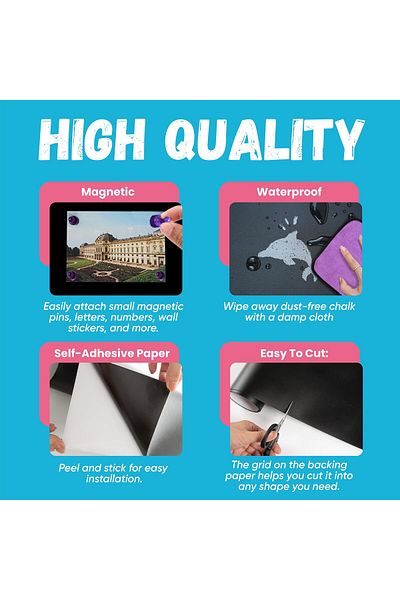 erorex Magnetic Chalkboard Wallpaper Peel And Stick 90 X 45 Cm Self Adhesive Chalkboard Contact Paper With