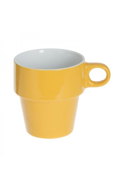 Secret de Gourmet Set of 4 multi-colored cups with stand and metal serving basket, Coffee Break