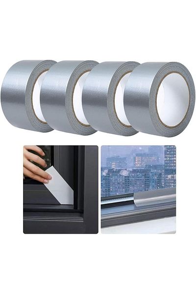 erorex 4Pcs 5 Cm X 13.6 M Gray Strong Adhesive Duct Tape Durable And Waterproof For All Weather Conditions
