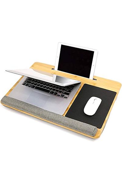erorex Laptop Desk Portable Lap Desk With Pillow Cushion With Anti Slip Strip And Storage Function For