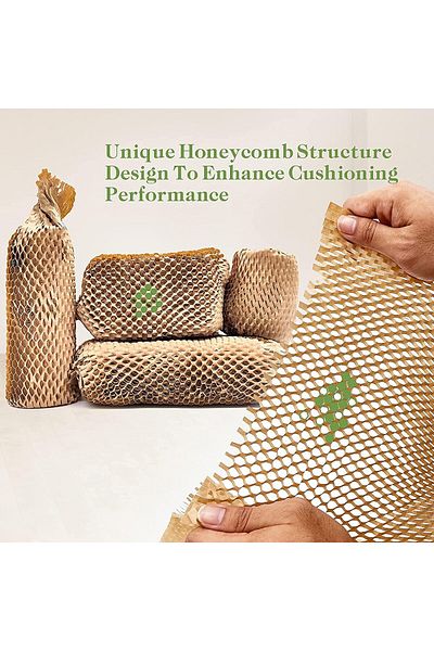 erorex Honeycomb Packaging Paper Wrap Roll 15 Inch X 131 Inch Cushion Wrap Roll Eco Friendly Moving