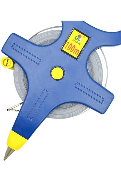 erorex Professional 100 Meter Measuring Tape Robust Open Reel Design With Drill Tip Easy Wind Surveyor'S