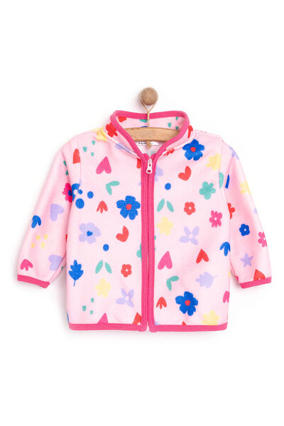 ebebek Hello Baby HelloBaby Basic Metraj Baskılı Polar Hırka Kız Bebek