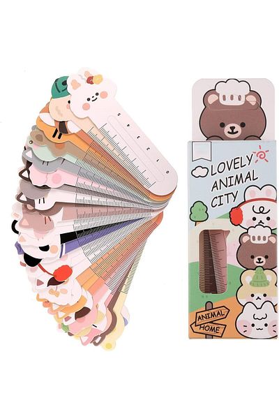 erorex Bookmarks For Children 30Pcs Animal Paper Bookmarks With Ruler For Children Kids Boys Girls Book