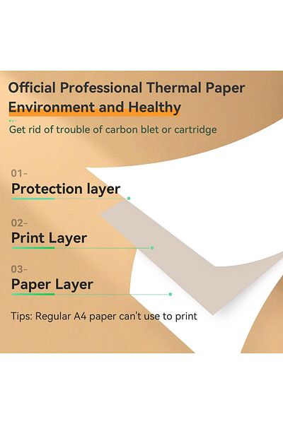 erorex 100 Pcs Rolled A4 Thermal Printer Paper For Quick Dry 8.5