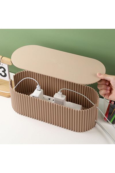 erorex Cable Management Box Dustproof Large Cord Organizer Box With Lid Chargers Adapters Tv Computer