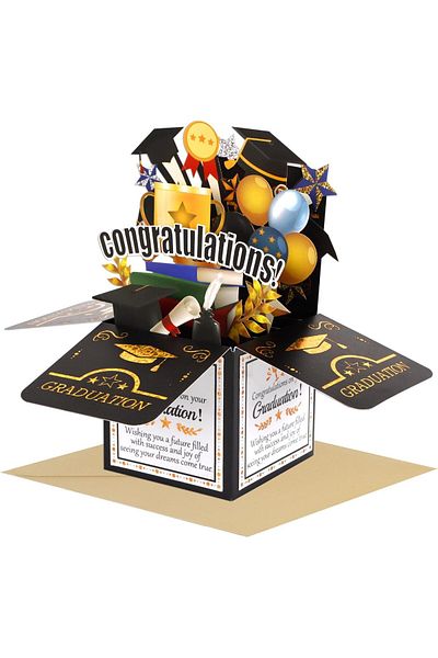 erorex Graduation Pop Up Card 3D Graduation Card With Envelope Notecard Congratulations Greeting Card