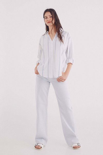 Springfield Knotted Blouse In Cotton Hem