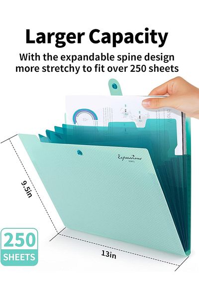 erorex Expanding File Folder File Organizer With 5 Pocket Folders Letter Size Portable Paper Organizer