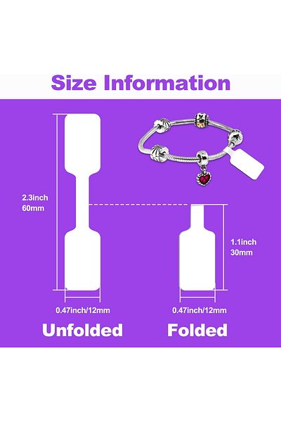 erorex 500Pcs Jewelry Price Tags Stickers Roll For Necklace Ring Display Labels Rectangular Self Adhesive