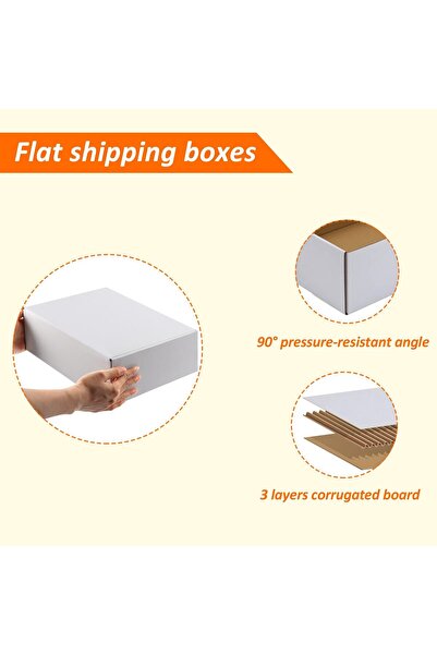 erorex مجموعة صناديق شحن من الورق المقوى المموج الأبيض، مقاس 12×9×4 بوصة، مكونة من 20 صندوقًا، مزودة بحقيبة بريدية