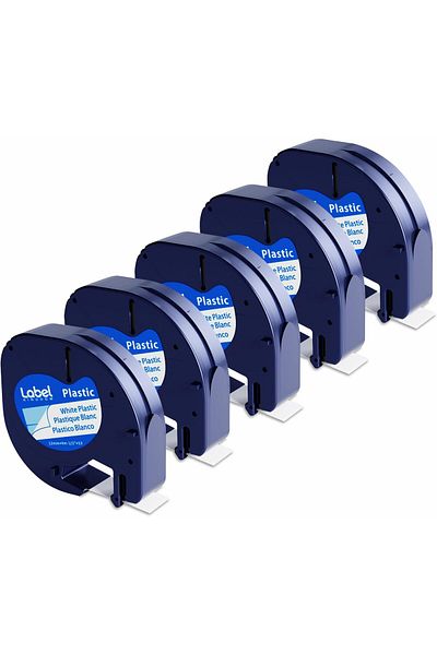 erorex Compatible Labels Replacement For Dymo Letratag Refills 91331 White Plastic Label Tape 12Mm X 4M 1