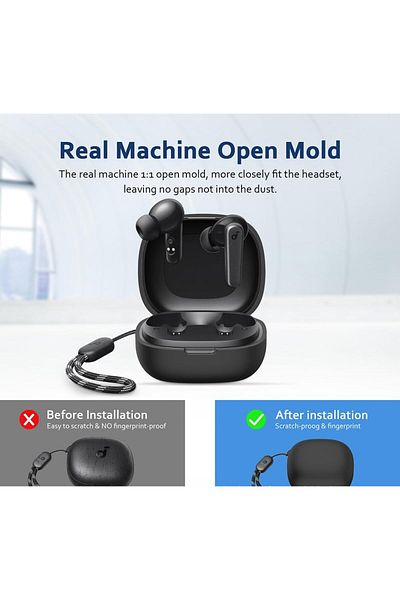 erorex Compatible Protective Case For Soundcore P20I With Carabiner Black
