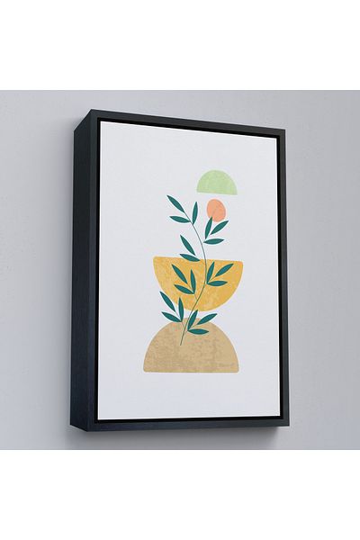 Harita Sepeti Pictură cu forme abstracte nordice moale cu cadru auriu