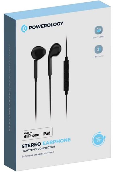 erorex سماعة أذن أحادية Plmnmfbk مع موصل Lightning Mfi أسود