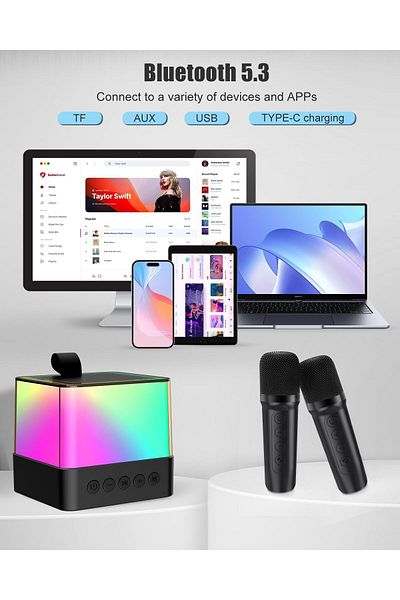 erorex استكشف مكبر صوت بلوتوث لاسلكي بميكروفون أزرق