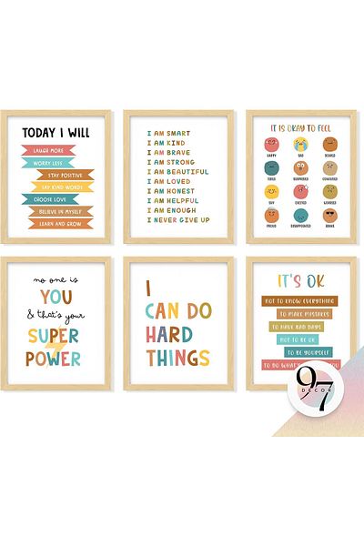 erorex Kids Affirmation Wall Decor Positive Affirmations For Kids Decor Affirmation Art Prints Nursery