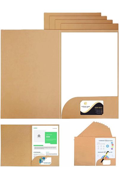erorex A4 Kraft Paper Files Folders Kraft Paper Business Project Folder Holder Square Cut Folders With