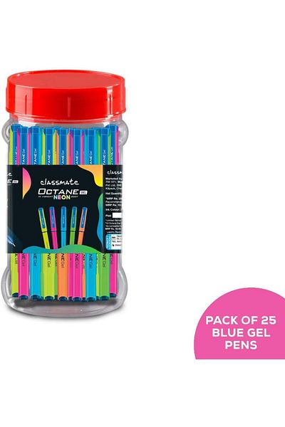 erorex Octane Neon Blue Gel Pens Pack Of 5 Smooth Writing Pens Water Proof Ink For Smudge Free Writing