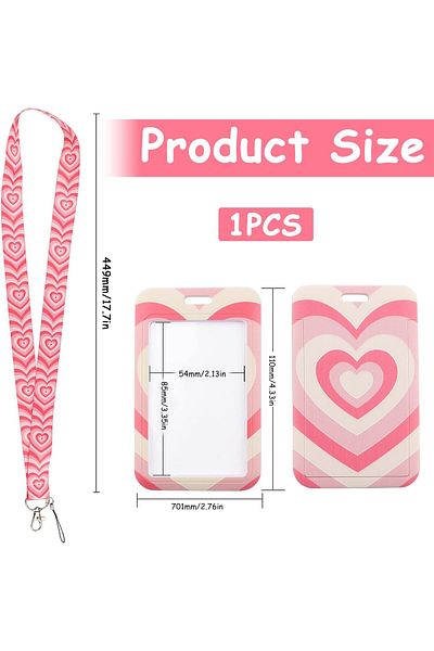 erorex Pink Lanyard Id Card Holder Keys Id Lanyard Badge Card Holder Neck Strap With Hard Plastic For Id