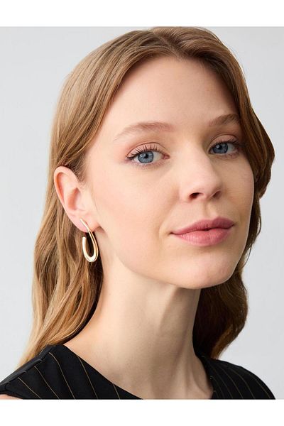 Jimmy Key Gold Color Hook Figured Earrings