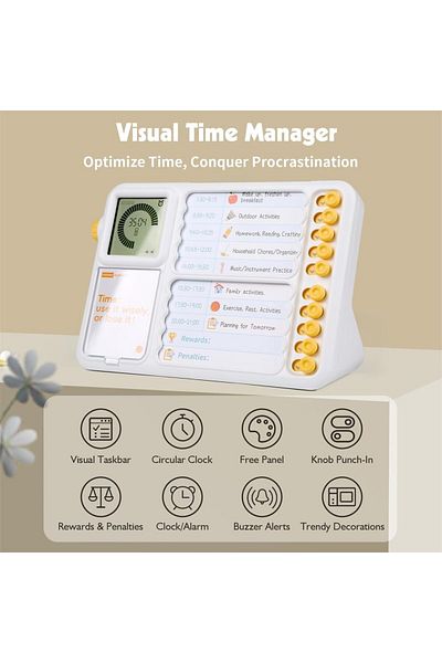 erorex Task Timer Planning Board With Visual Timer For Kids Daily Chore Board Checklist Intuitive