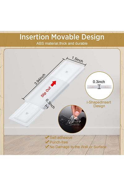 erorex Power Strip Holder 6 Pcs Self Adhesive Power Strip Wall Mounted Protector Punch Free Cable