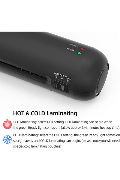 erorex Desktop Laminator Machine Set Hot And Cold Lamination 2 Roller System 9 Inches Max Width With Paper