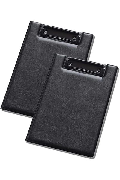 erorex Leather A5 Foldable Clipboard 2 Pcs Thicken Pu File Folder 360 Degree Over Flip Writing Pad