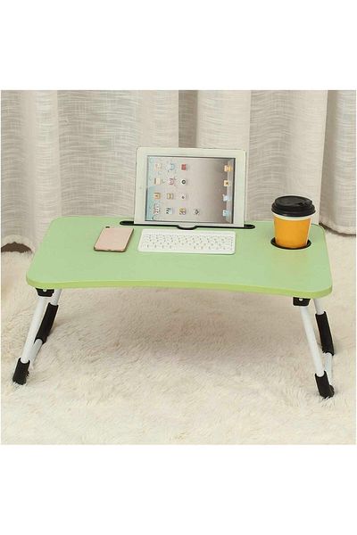 erorex Folding Laptop Table With Slot Hole Black