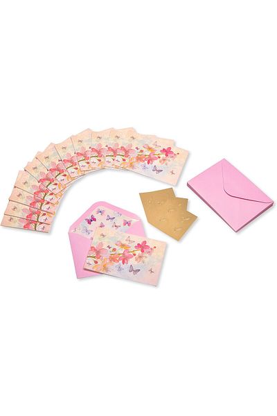 erorex Blank Cards With Envelopes For Thank You Birthday Thinking Of You And All Occasions Blossoms 12