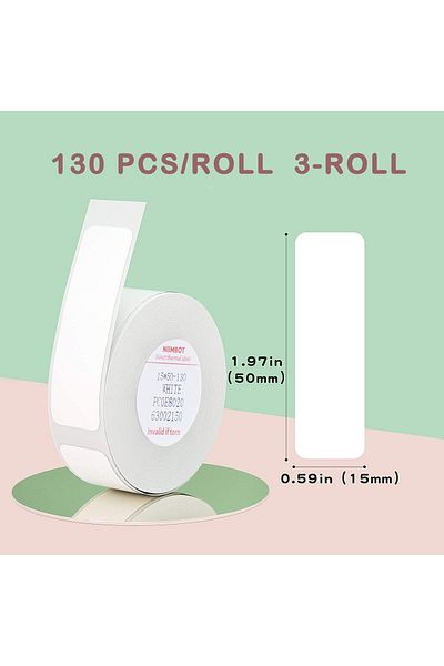 erorex شريط ملصقات للطابعة طراز D11 D110 D101، 3 لفات، 0.59 بوصة × 1.96 بوصة، 15 × 50 مم، ملصق مُكيّف