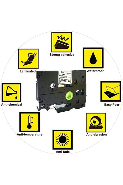 erorex 5Pk Compatible For Brother P Touch Laminated Tz Tze 231 Label Tape Cartridge 12Mmx8M Black On White