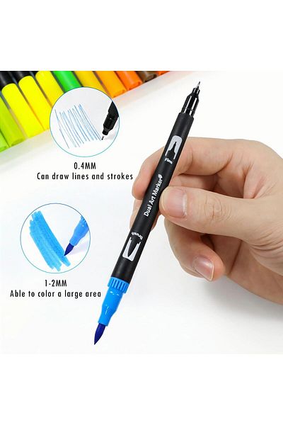 erorex Drawing Markers Pen 24 Colors Dual Tip Brush And Fine Tip Art Marker Pens For Coloring Drawing