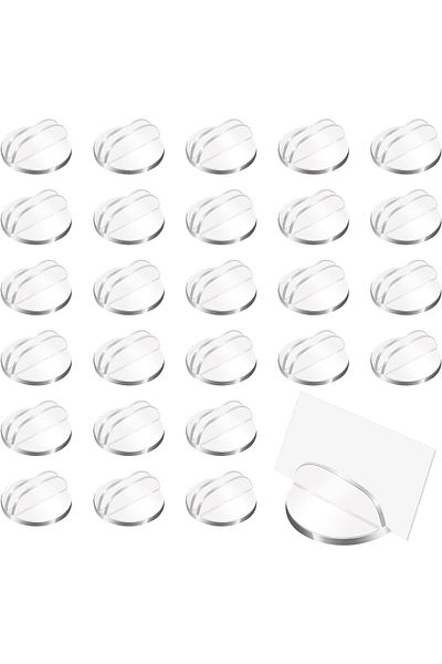 erorex 50 Pieces Translucent Card Stands Miniature Acrylic Card Bases Game Card Stands Plastic Business