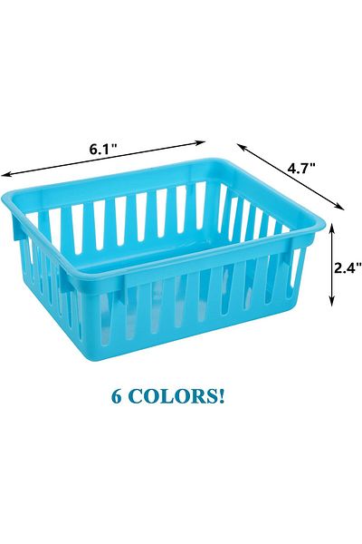 erorex 24 Pack Classroom Storage Baskets Small Plastic Baskets For Organizing Colorful Storage Trays