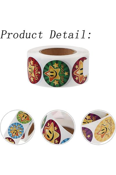 erorex Star Reward Stickers For Kids 6 Rolls 3000 Pcs Cartoon Star Stickers With Protective Layer