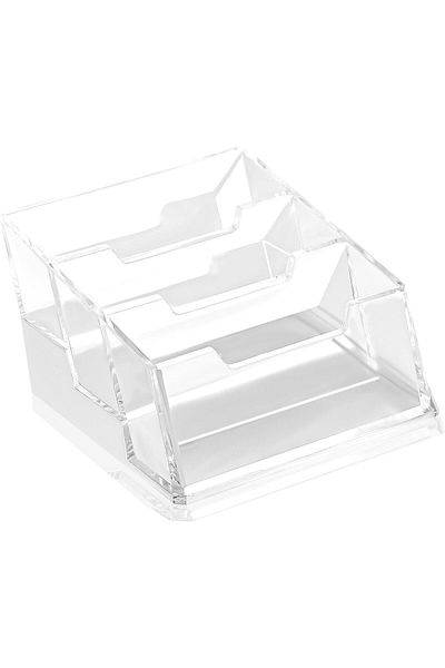 erorex Business Cards Holder Display Desk Clear Acrylic Premium Multiple 3 Tier 3 Slots Storage Rack