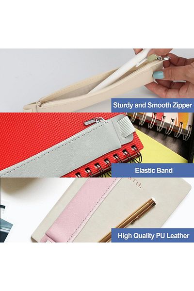 erorex 5 Pcs Adjustable Elastic Band Pen Holder Pu Leather Notebook Band Adjustable Elastic Band Pen