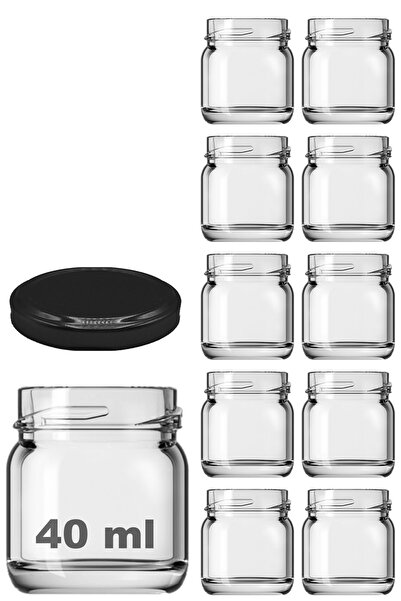 Afracam 40 ml Metal Black Lid 40 Cc Transparent Sample Glass Jar Small 10 Pieces