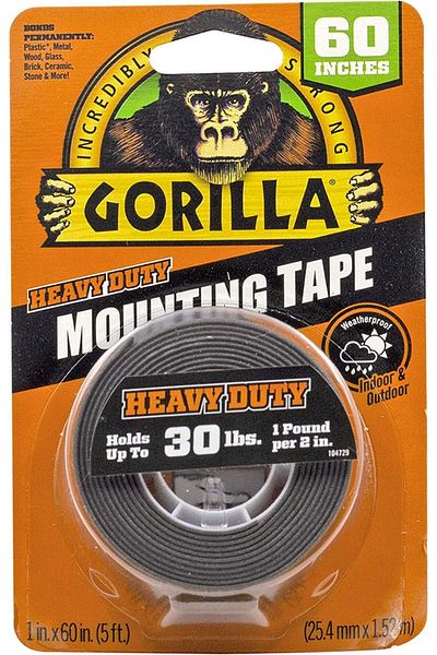 erorex Heavy Duty Double Sided Mounting Tape Weatherproof 1 Inch X 60 Inch Black Pack Of 1