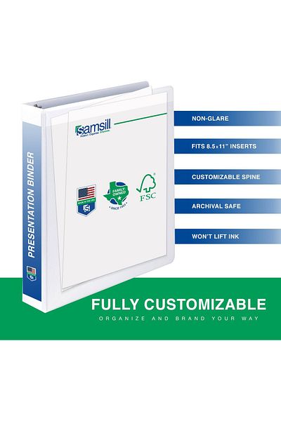 erorex Economy 1.5 Inch 3 Ring Binder Made In The Usa Round Ring Binder Customizable Clear View Cover
