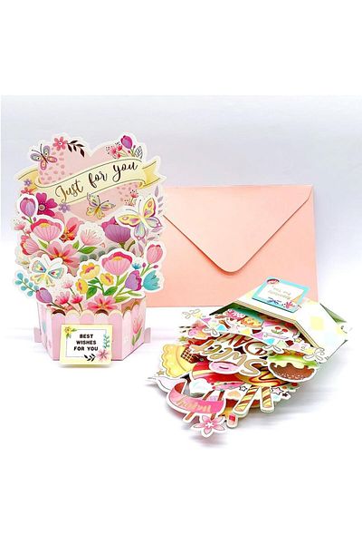 erorex 3D Paper Flowers Bouquet Greeting Cards Pop Up Cards For Any Occasion Get Well Soon Birthday