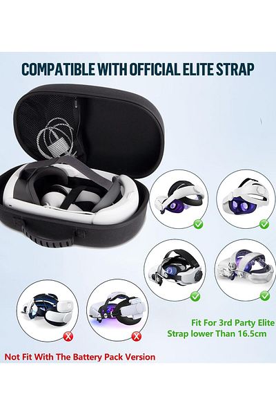 erorex Hard Carrying Case For Meta Oculus Quest 3 3S Vr Head Strap Headset & Touch Controller Waterproof