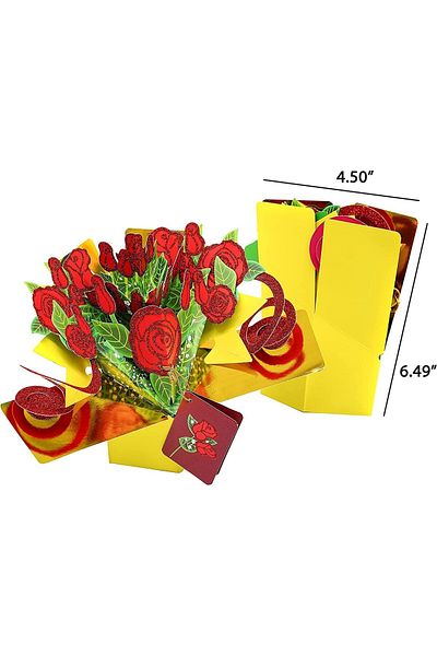 erorex Red Roses Pop Up Card 3D Greeting Cards For Women Wife Daughter Grandma Mother'S Day Pop Up Flower